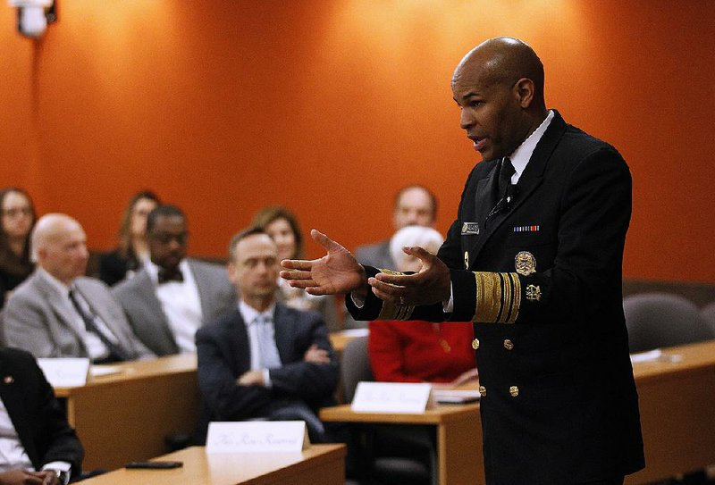 U.S. Surgeon General Jerome Adams, speaking Thursday at the state Health Department in Little Rock, said “Everyone has a chance to save a life …. if you’re willing to carry naloxone.”  