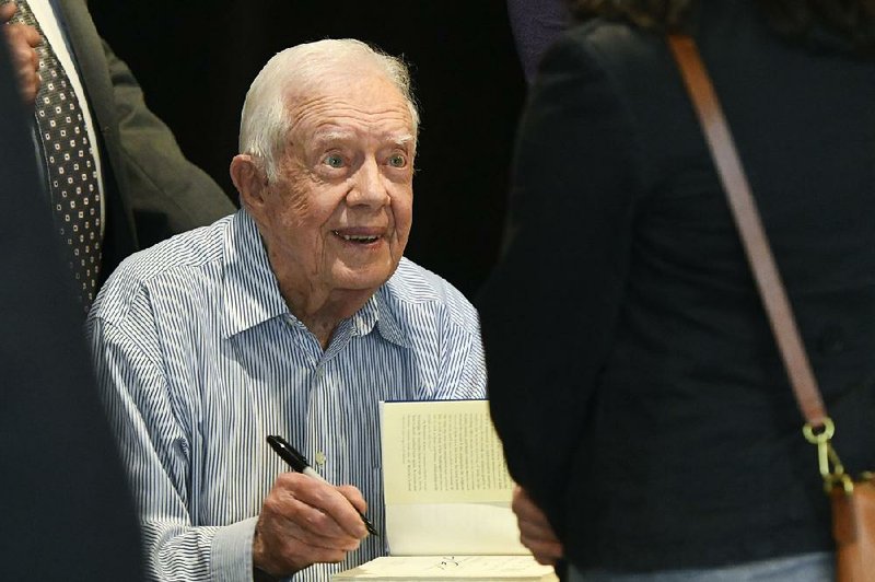 Former President Jimmy Carter is shown in this April 11, 2018, file photo in Atlanta. 