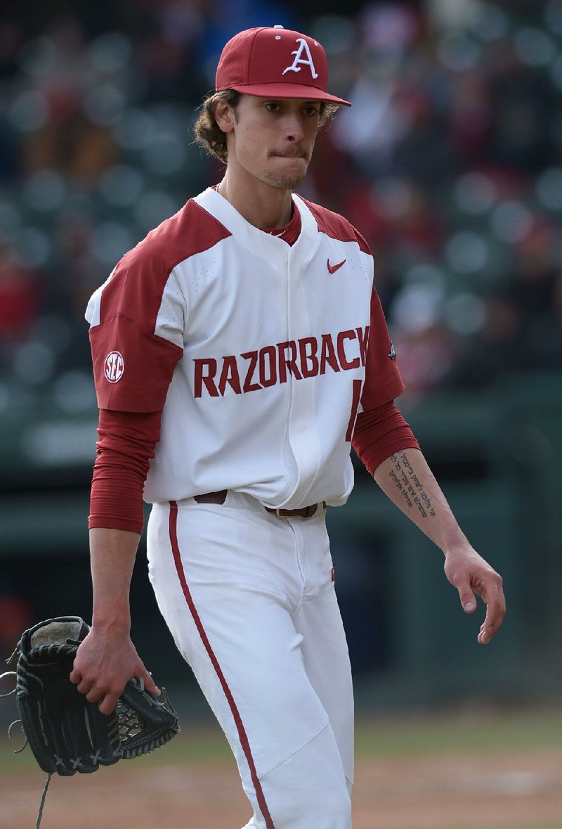 Arkansas junior pitcher Blaine Knight was one of 40 players named Thursday to the midseason watch list for the Golden Spikes Award, which former Razorback Andrew Benintendi won after the 2015 season. Knight’s 1.93 ERA before Thursday’s game against South Carolina ranked fourth in the SEC and 62nd nationally.