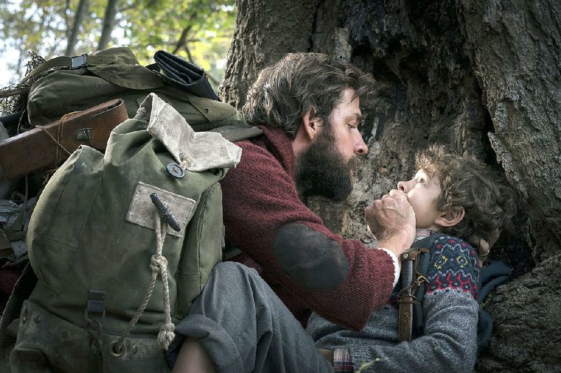 John Krasinski stars as Lee Abbott and Noah Jupe plays Marcus Abbott in Paramount Pictures’ A Quiet Place. It came in first at last weekend’s box office and made about $50.2 million. 
