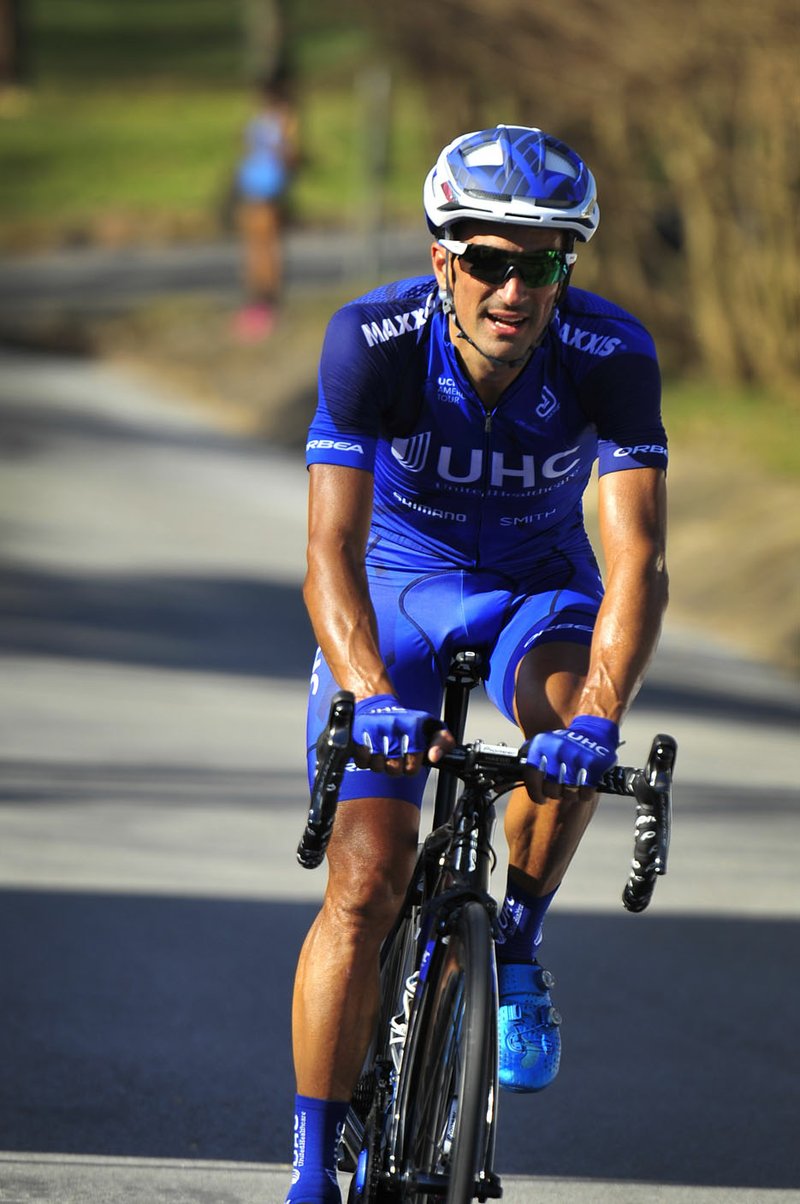 COURTESY PHOTO JOE MARTIN STAGE RACE Sebastian Haedo of Argentina competes in the Joe Martin Stage Race on Thursday in Fayetteville. Haedo is one of the top road cyclists in the world and is a member if the United Health Care professional cycling team.