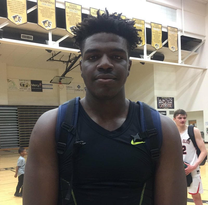 Center Jason Jitoboh is expected to see Arkansas Coach Mike Anderson at court side this weekend to watch him play. 