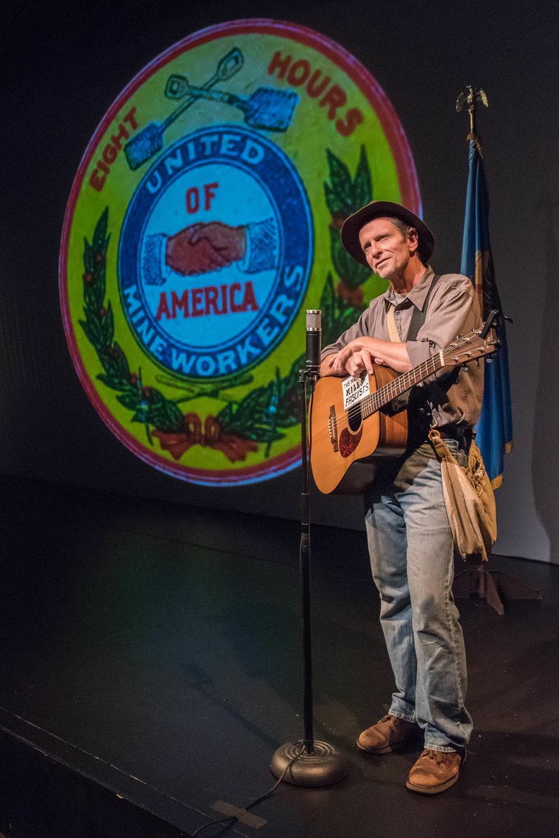 Courtesy Photo Actor and singer Randy Noojin portrays legendary Oklahoma musician Woody Guthrie in a one-man show he wrote himself.