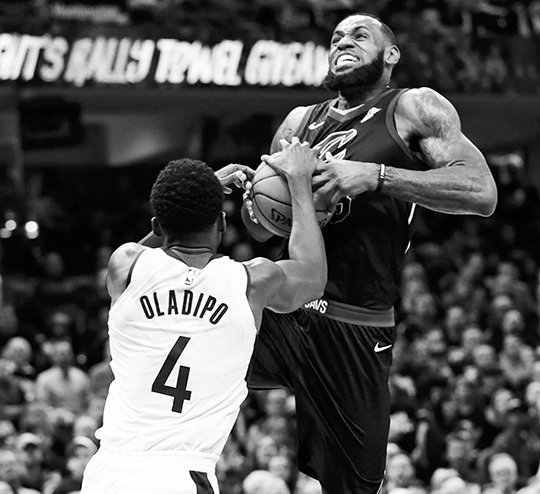 The Associated Press OFF THE PACE: Cleveland Cavaliers' LeBron James (23) drives to the basket against Indiana Pacers' Victor Oladipo (4) in the first half of the Pacers' unexpected 98-80 victory in the first round of the NBA playoffs Sunday in Cleveland.