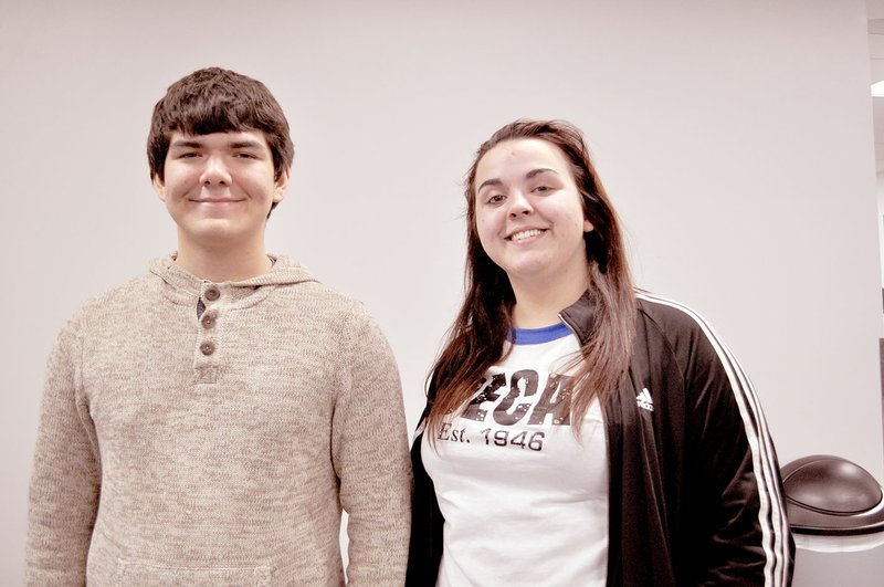 RACHEL DICKERSON/MCDONALD COUNTY PRESS McDonald County High School seniors Tony Jaquez (left) and Payton Sargent have qualified for the DECA International Career Development Conference in Atlanta, Ga.