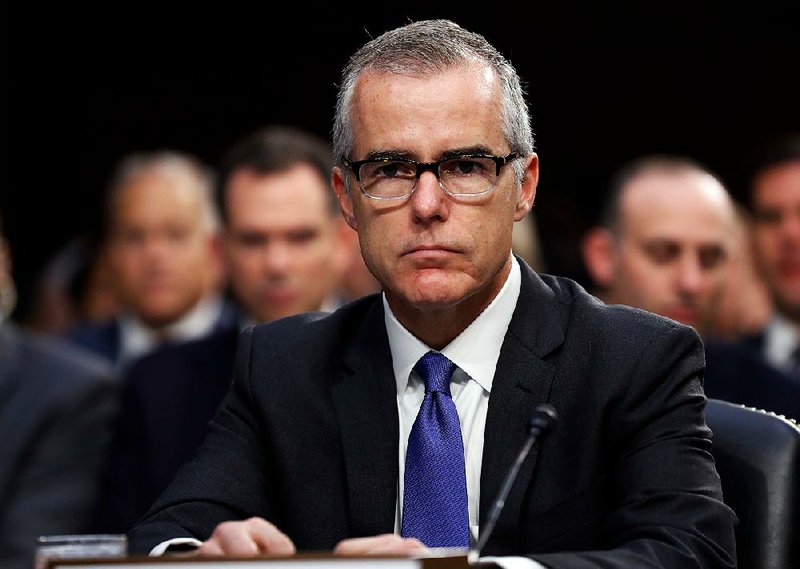 In this June 7, 2017 file photo, then-acting FBI Director Andrew McCabe appears before a Senate Intelligence Committee hearing about the Foreign Intelligence Surveillance Act on Capitol Hill in Washington. 