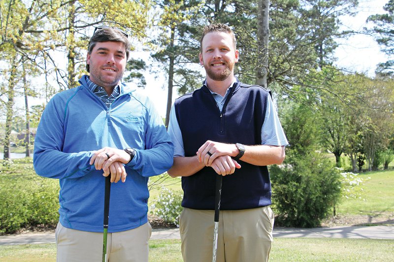 David Easterly, left, and Adam Eoff are the organizers for the annual Travis Wood Four Ball Invitational at Hurricane Country Club on May 4-6. Proceeds from the tournament will benefit Saline County Safe Haven.