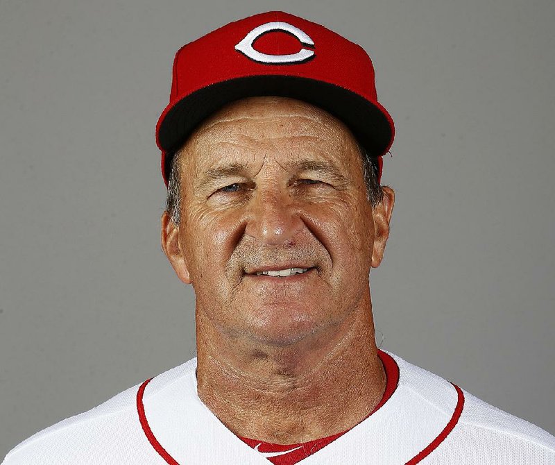 This is a 2018 file photo showing bench coach Jim Riggleman of the Cincinnati Reds baseball team, in Goodyear, Ariz. The Reds fired Bryan Price on Thursday, April 19, 2018, after their 3-15 start, the first managerial change in the major leagues this season. Riggleman will manage the team on an interim basis.  
