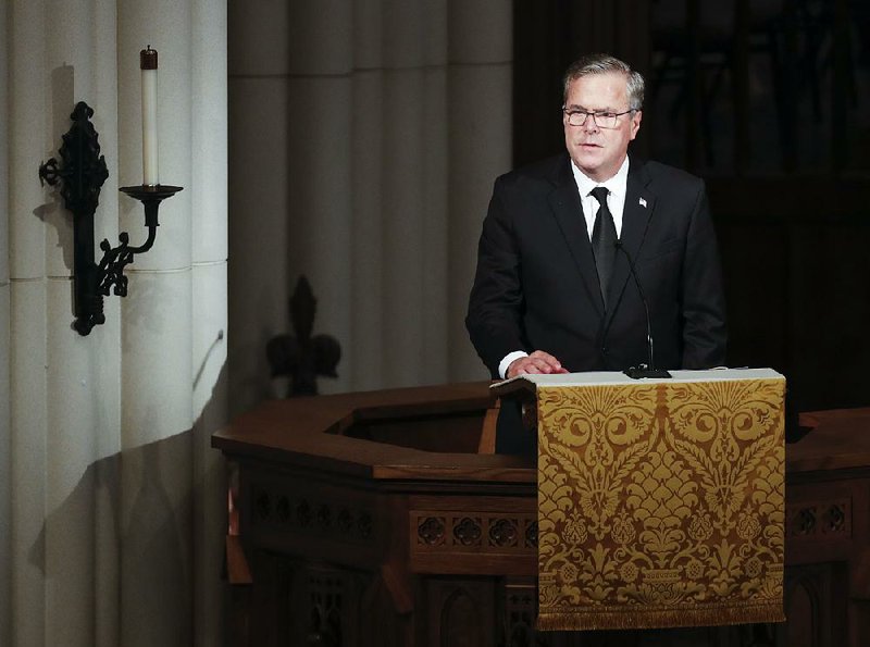 “Jeb, keep it short. Don’t drag this out.” Former Florida Gov. Jeb Bush, speaking at his mother’s funeral Saturday, said that would be her advice to him on delivering her eulogy. 
