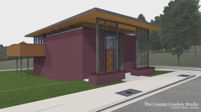 Courtesy/DAVID MCKEE An artist's rendering depicts what the Cosmic Cowboy Studio, 322 W. Meadow St., will look like in Fayetteville.