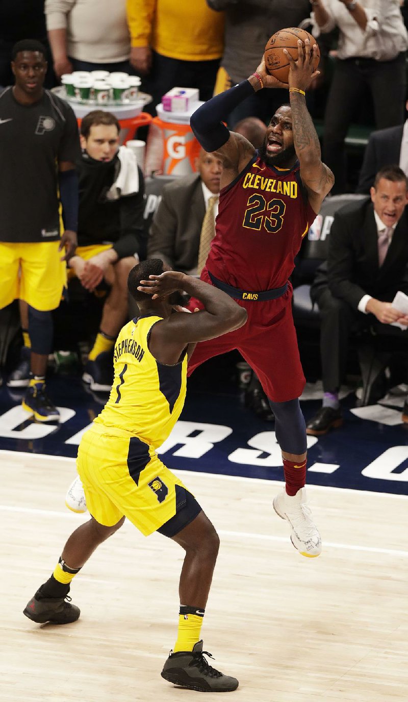 Cleveland Cavaliers forward LeBron James had 32 points Sunday against the Indiana Pacers in Indianapolis. 