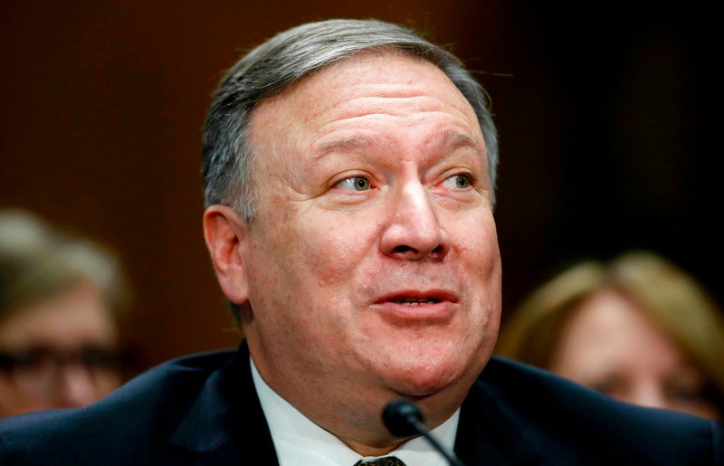 In this April 12, 2018, photo, Secretary of State-designate Mike Pompeo speaks during the Senate Foreign Relations Committee hearing on his confirmation on Capitol Hill in Washington. (AP Photo/Alex Brandon, File)