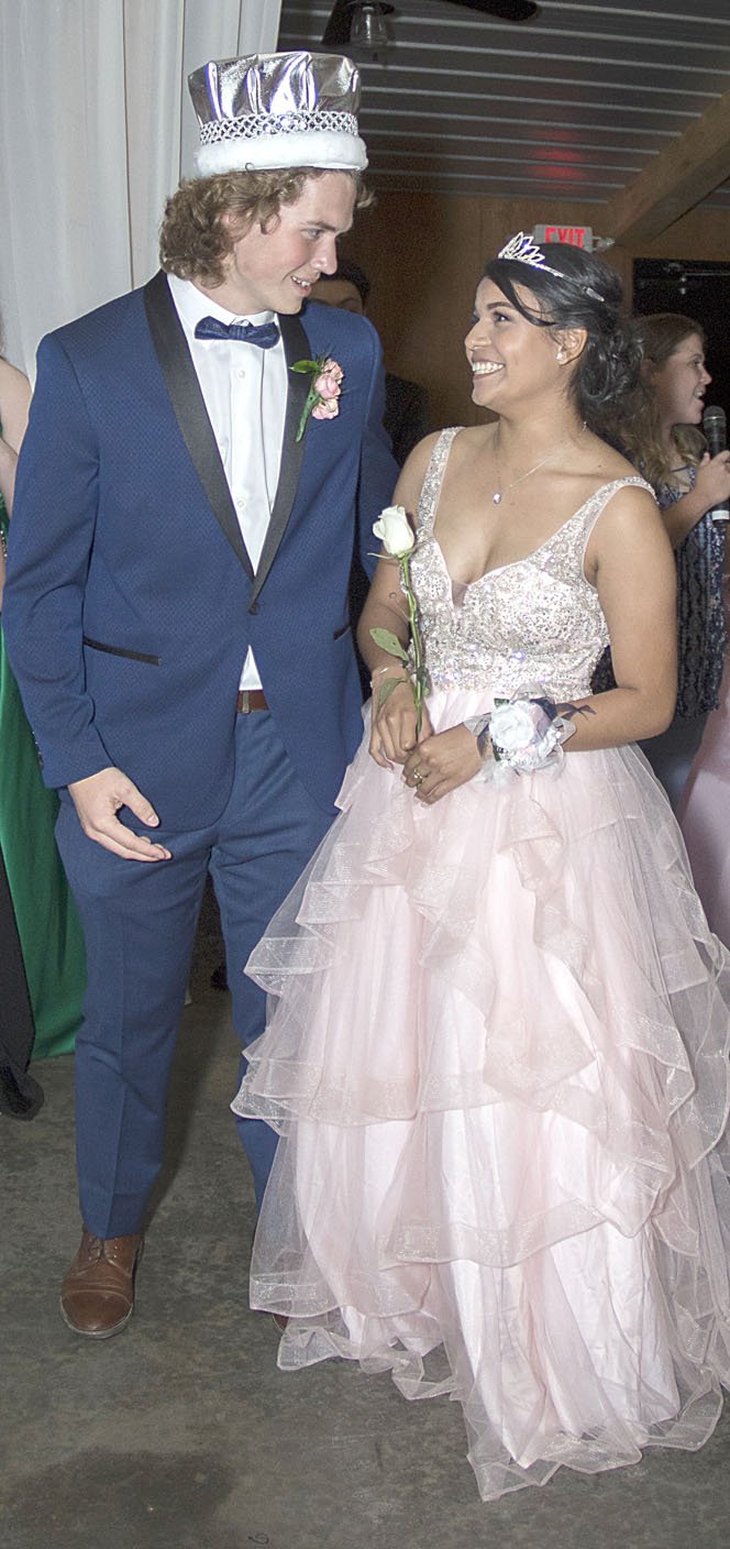 Special to the Eagle Observer/PATRICK LANFORD Mason Clark and Jennifer Carrera were crowned Gentry High School's prom king and queen on Saturday night in Siloam Springs.