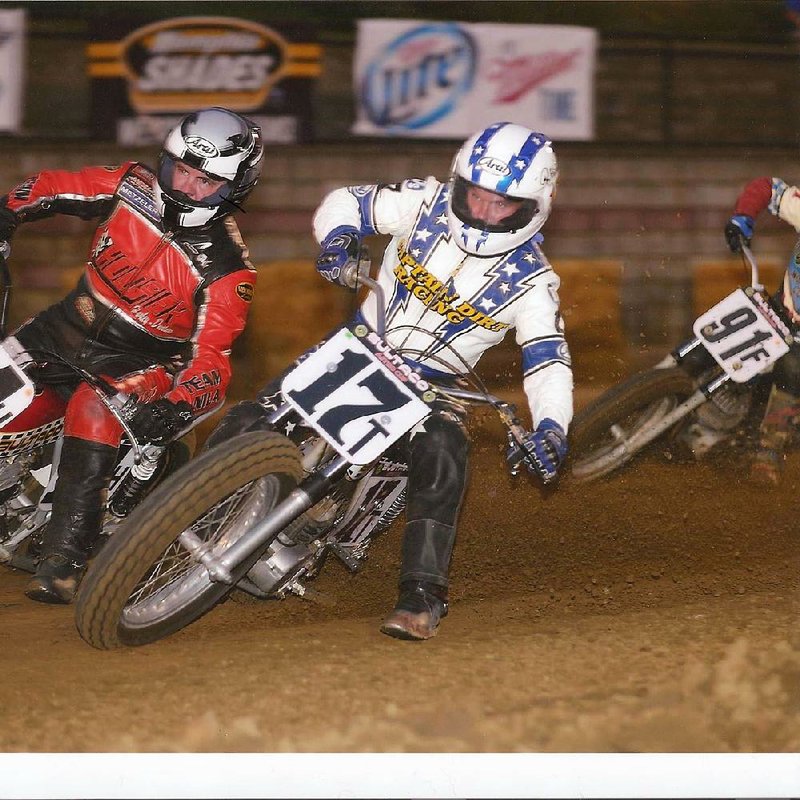 In addition to being the owner and promoter of Crooked Creek Speedway in Little Rock, Paul Covert (right) is also a veteran flat track motorcycle racer and will compete at the track tonight and Friday night.  