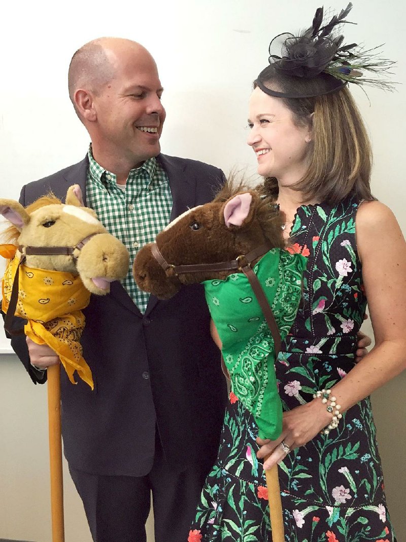 Matt and Casey Finch play the ponies for Saturday’s post-Kentucky Derby soiree Southern Silks, a benefit for Methodist Family Health. 