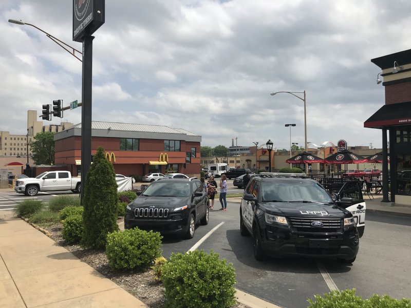 A pedestrian was hit by a vehicle near the intersection of 7th Street and Broadway in downtown Little Rock on Wednesday, May 2, 2018, police say.