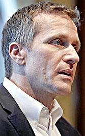 Missouri Gov. Eric Greitens speaks during an interview in his office at the Missouri Capitol Saturday, Jan. 20, 2018, in Jefferson City, Mo.
