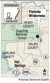 A map showing Flatside Wilderness