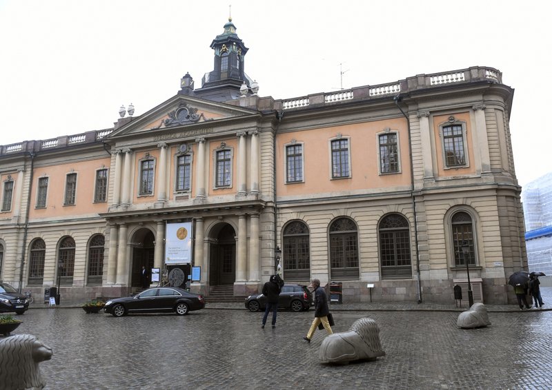 The old Stock Exchange Building, home of the Swedish Academy in Stockholm on Thursday May 3, 2018. For the first time since 1943, there's a notable risk that no Nobel Prize in literature will be awarded this year. 