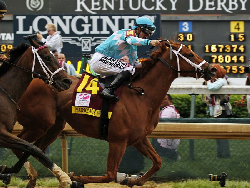 Florent Geroux rides Monomoy Girl to 3 3/4-length victory over Wonder Gadot in Friday’s Kentucky Oaks at Churchill Downs in Louisville, Ky. 