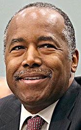 In this March 20, 2018, file photo, Housing and Urban Development Secretary Ben Carson takes his seat before testifying before a House Committee on Appropriation subcommittee hearing on Capitol Hill in Washington. 