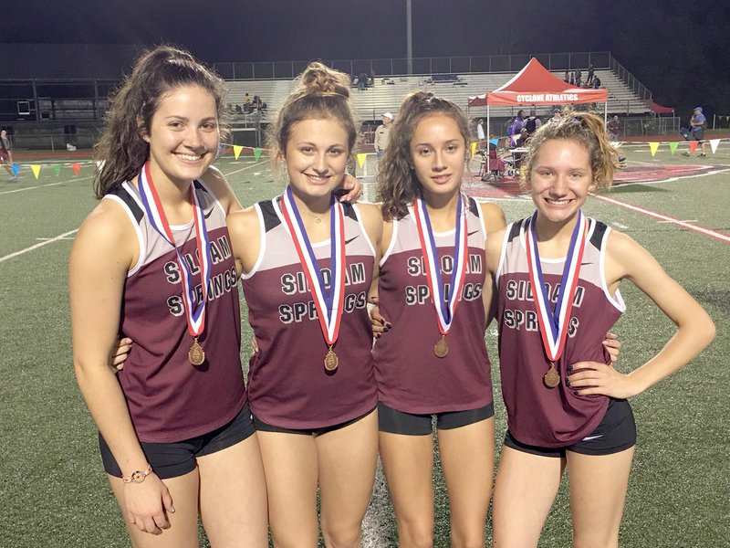 Photo submitted The Lady Panthers' 4x400-meter relay team finished third overall with a time of 4 minutes, 13.87 seconds. Pictured are, from left, Hadlee Hollenback, Chloe Price, Chloe McGooden and Elyse Perdue.