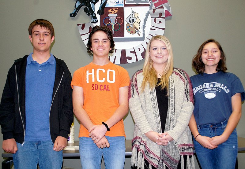 Photo submitted Two teams of Siloam Springs High School placed first and second in the region in the Arkansas Stock Market Game. Pictured (from left) are students Johnathan Craddock, Elijah Coffey, Hayley DeFoe and Maggie Buck-Mallow. Not pictured are students Madison Osbourn and Jordan Church.