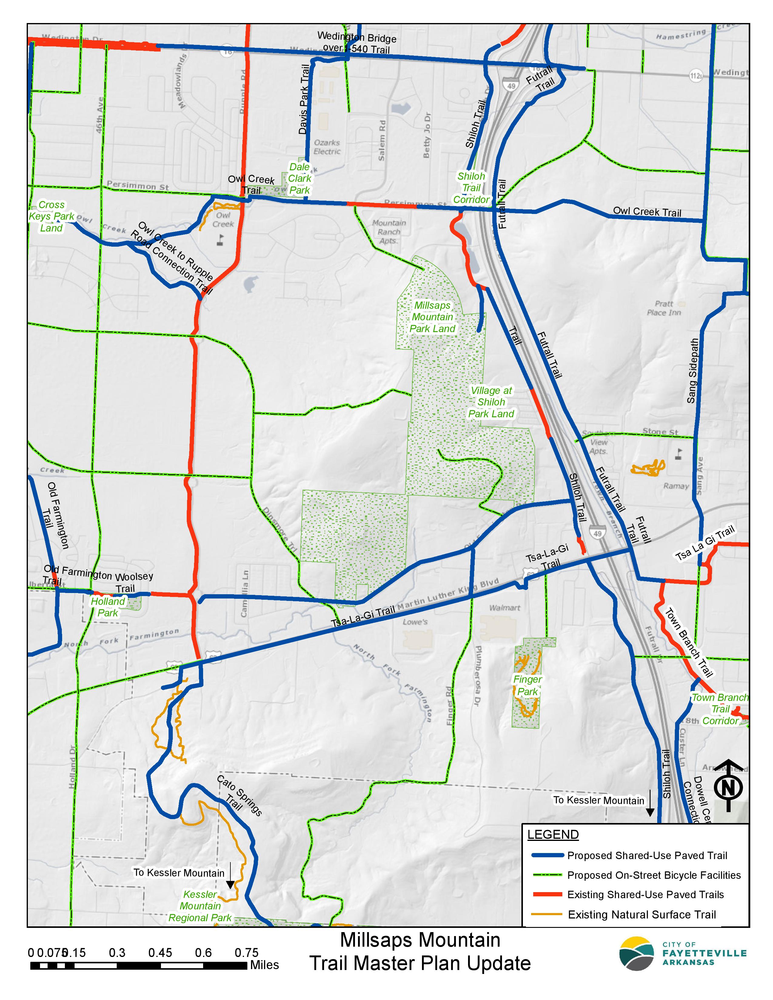 Fayetteville Bike Trail Map Trail Connections Developed For Millsaps Mountain Attraction In Fayetteville