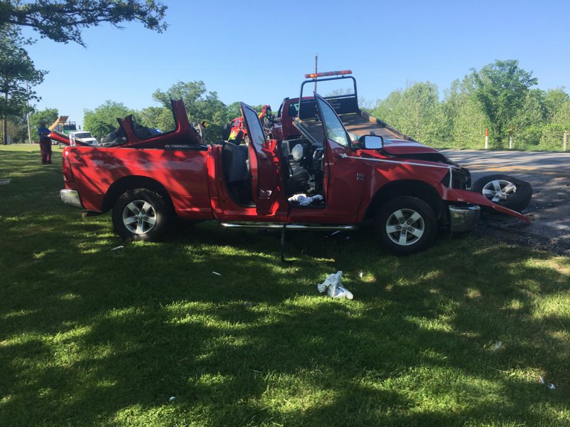 Two trucks collided on Arkansas 72 Friday morning about one mile east of Bentonville near Little Sugar Creek.