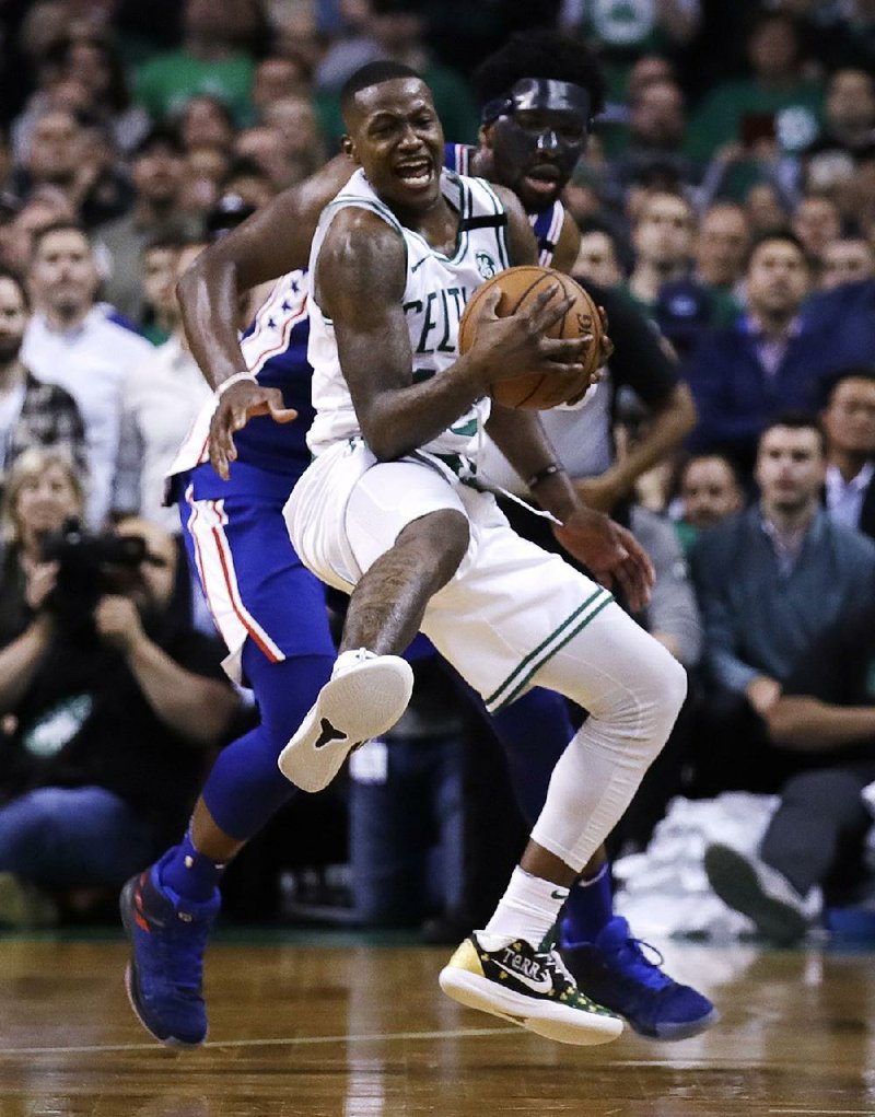 Boston Celtics guard Terry Rozier (12) has averaged 18.2 points per game since taking over as point guard after Kyrie Irving was sidelined with a knee injury in March. 