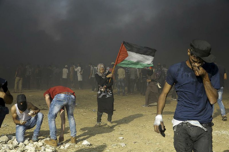 Palestinians protest again Tuesday near Khan Younis on Gaza’s border with Israel.  