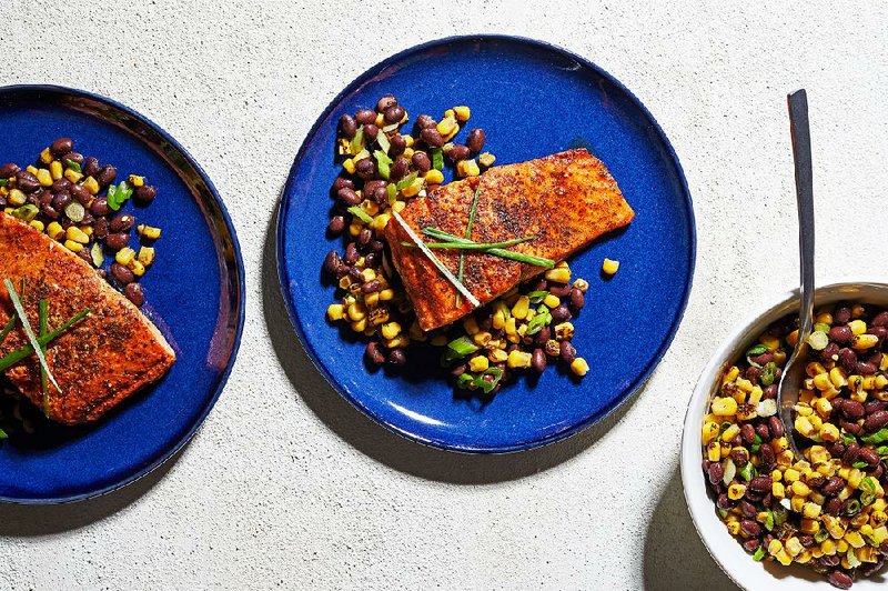 Seared Salmon With Corn-Black Bean Salad  