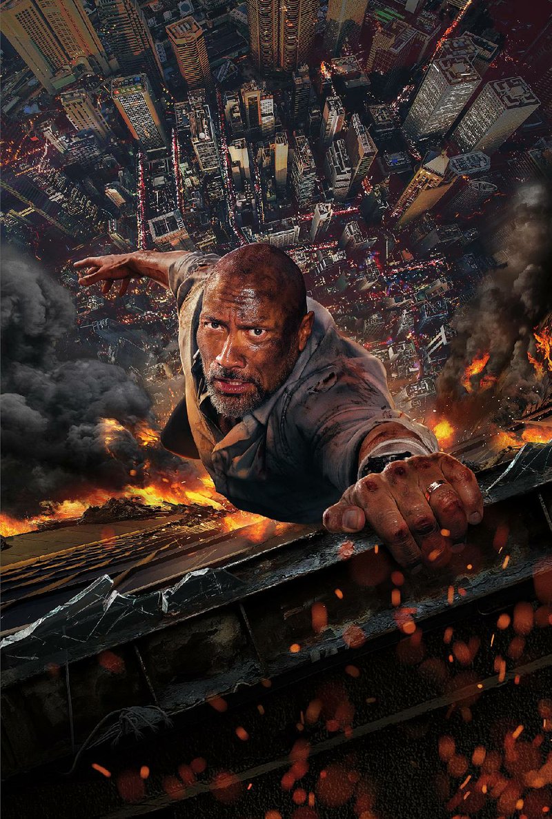 Dwayne Johnson, the world’s biggest movie star, hangs on for dear life in Skyscraper. 