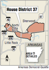 A map showing House District 37 