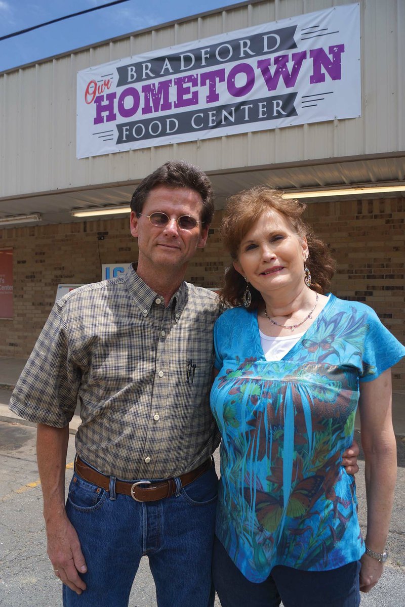 Scott and Leveta McCall bought Bill’s Food Store in Bradford in April and renamed it Bradford Hometown Food Center. Leveta worked at the grocery store for 28 years before becoming a nurse, which she gave up to run the business. Former owner Bill Burruss owned the grocery store for 53 1/2 years, which first started as City Market in another location in town.