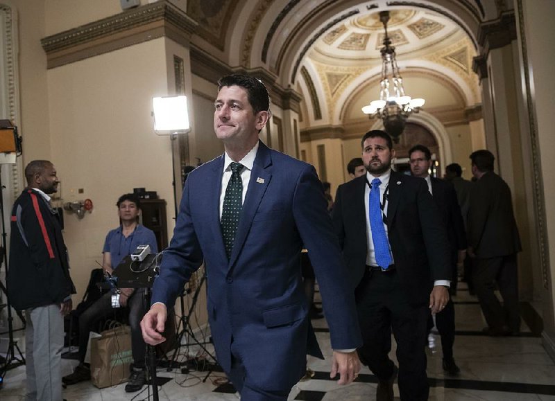 House Speaker Paul Ryan leaves the House chamber Friday after the $867 billion farm bill was voted down in a humbling setback for the House leader, who has announced plans to retire next year.  