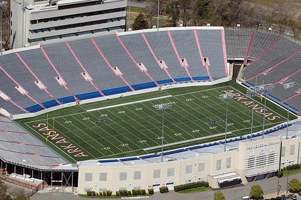 War Memorial Stadium in Little Rock is shown in a 2014 file photo. 