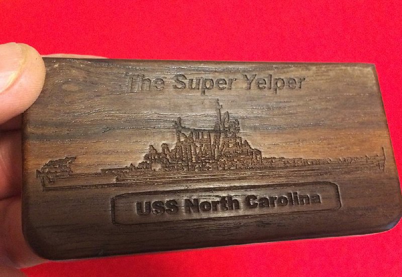 Rich Shively made 55 Super Yelper turkey calls with teak decking from the battleship USS North Carolina .  
