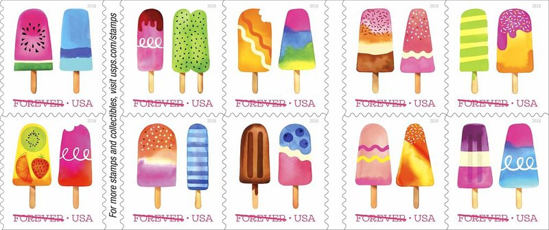 This image provided by the U.S. Postal Service shows scratch-and-sniff stamps. The stamps depict watercolor illustrations by California artist Margaret Berg. 