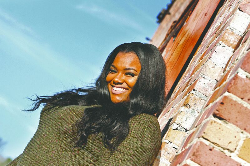 Soon to be plus-size runway model Ty'Nasiia Ross poses while visiting El Dorado.