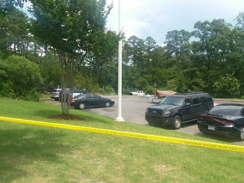 Authorities investigate after human remains were found at Chalamont Park on Tuesday.