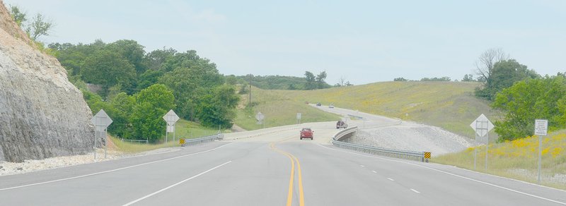 Keith Bryant/The Weekly Vista Traffic heads northwest on Arkansas Highway 549, often referred to as the Bella Vista Bypass, which opened to traffic May 17, 2017.