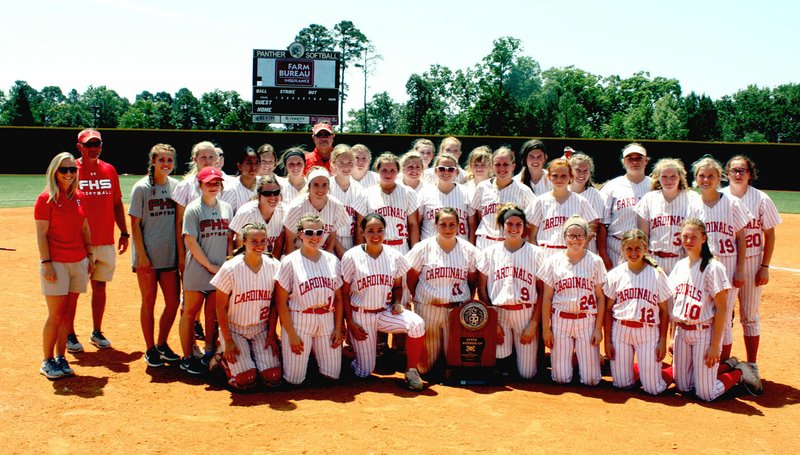 MARK HUMPHREY ENTERPRISE-LEADER The Farmington High School softball team finished as State Runner-Up, following a 3-2 loss to Greenbrier in Saturday's 5A State championship game played at the Benton Sports Complex in Benton. The Lady Cardinals coached by Randy Osnes, Steve Morgan and volunteer assistant Kelby Osborn won the 5A West District Conference tournament and finished 27-5.