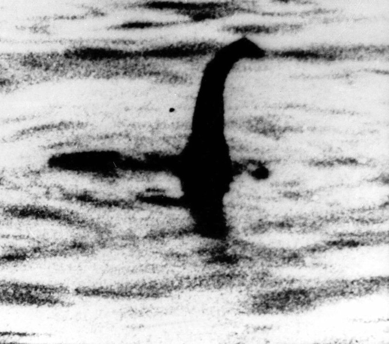 This is an undated file photo of a shadowy shape that some people say is a photo of the Loch Ness monster in Scotland.