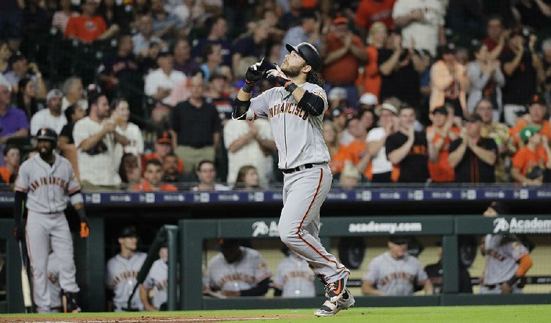 San Francisco Giants shortstop Brandon Crawford got the best of Houston Astros pitcher Gerrit Cole on Tuesday night by hitting a home run off his brother-in-law. 