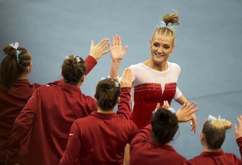 Arkansas’ gymnastics team was one of three at the UA and among 12 at Division I programs in the state that posted perfect Academic Progress Rate scores for the previous four years. 