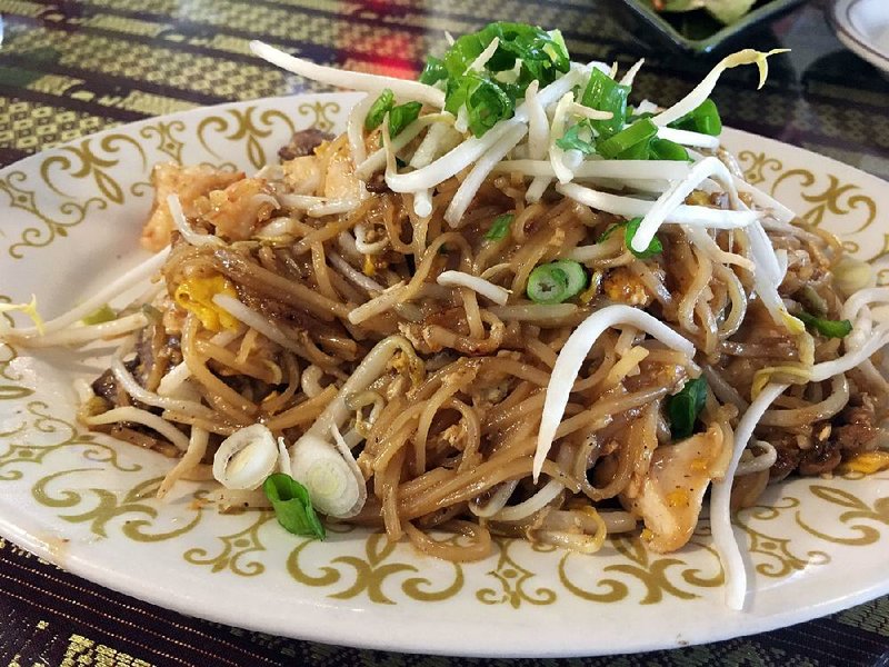 Thai Taste’s Phat Thai Combo comes with pork, chicken, beef and shrimp tossed with thin rice noodles and bean sprouts. 