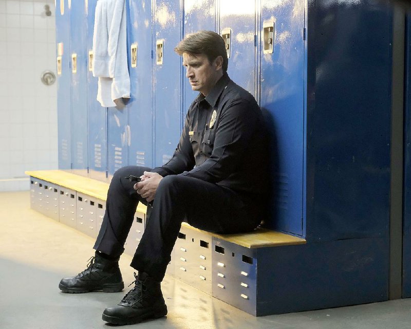 Nathan Fillion plays the oldest rookie cop on the Los Angeles police force in ABC’s The Rookie. 
