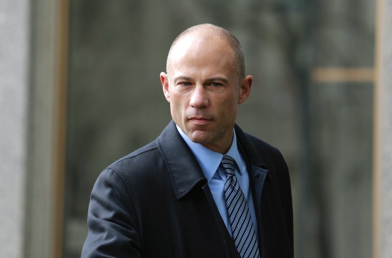 FILE - In this April 16, 2018 file photo Michael Avenatti, attorney and spokesperson for adult film actress Stormy Daniels, arrives at federal court in New York. (AP Photo/Seth Wenig, File)