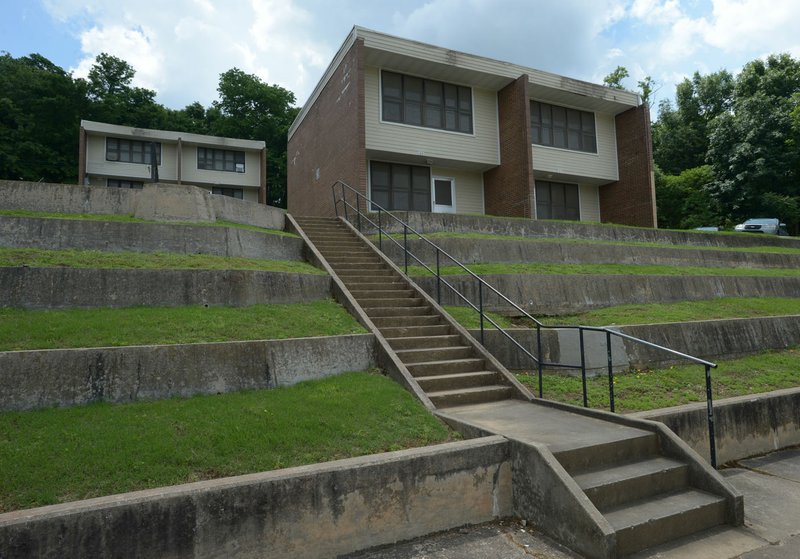 NWA Democrat-Gazette/ANDY SHUPE Buildings at Willow Heights stand Thursday in Fayetteville. The University of Arkansas' Community Design Center has been working on a livability improvement plan for the public housing complex, which includes landscaping designs and facade improvement.